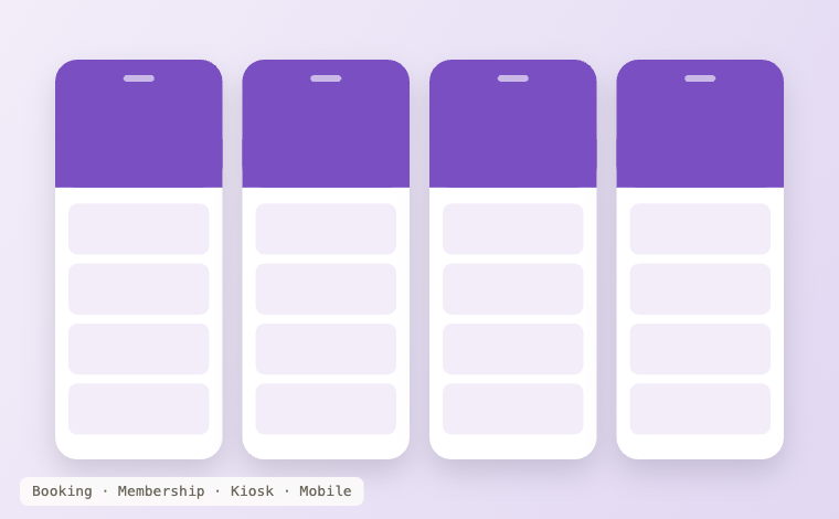 Booking, Membership, Kiosk, and Mobile frameworks