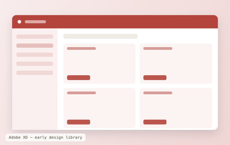 Early Adobe XD design library files and component sheets