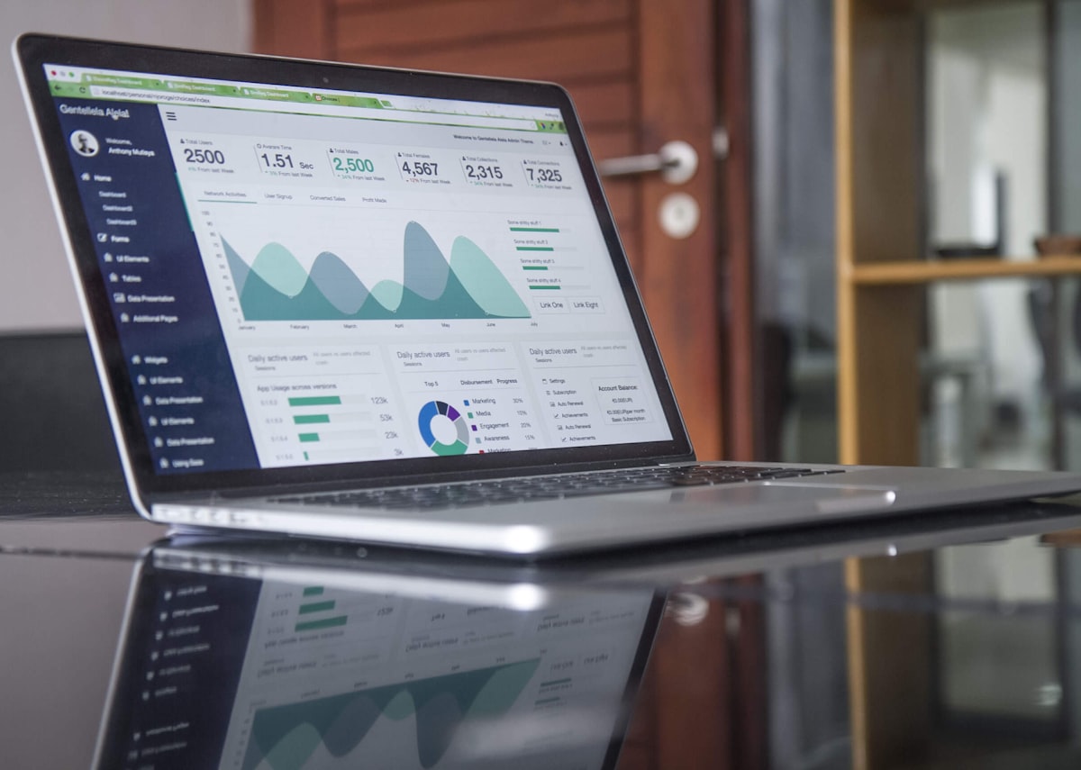 Website analytics on a laptop